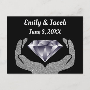 Diamantene Hochzeitspostkarte Postkarte