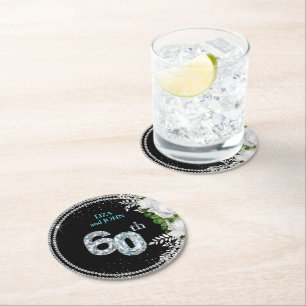 Diamantene Hochzeitstags-Party-Dekoration zum 60. Runder Pappuntersetzer