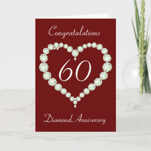 Diamantene Hochzeitstagskarte mit Herz Karte