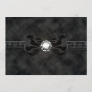 Diamantene schwarze Fliege Gothic-Einladung Einladung