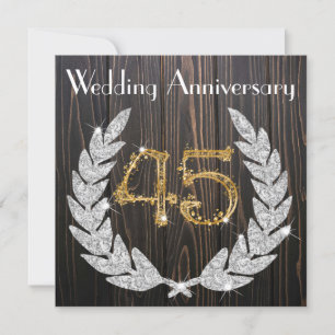 Diamantener Lorbeer & Gold 45. Hochzeitstag  In Einladung