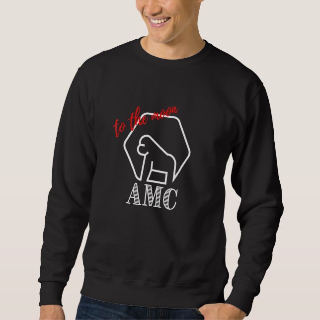 Diamantenhänder an den Mond Kurze Squeeze-Ape Sweatshirt (Vorderseite)