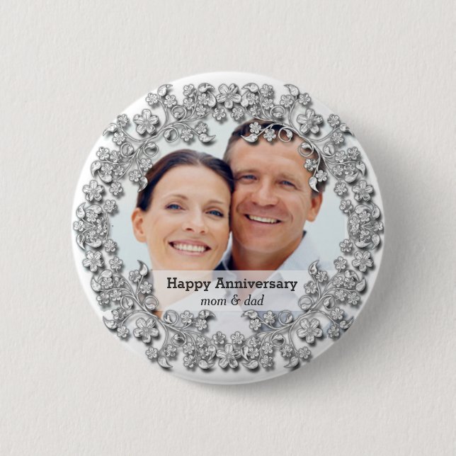 Diamantenhochzeit mit Foto Button (Vorderseite)