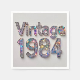 Diamantenjahrzehnte: Vintager Cocktail Napkin aus  Serviette