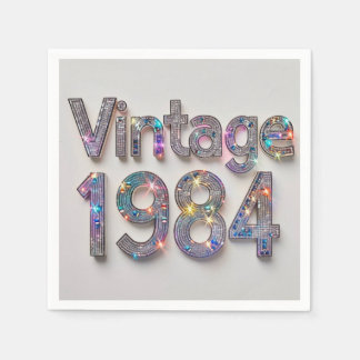 Diamantenjahrzehnte: Vintager Cocktail Napkin aus Serviette