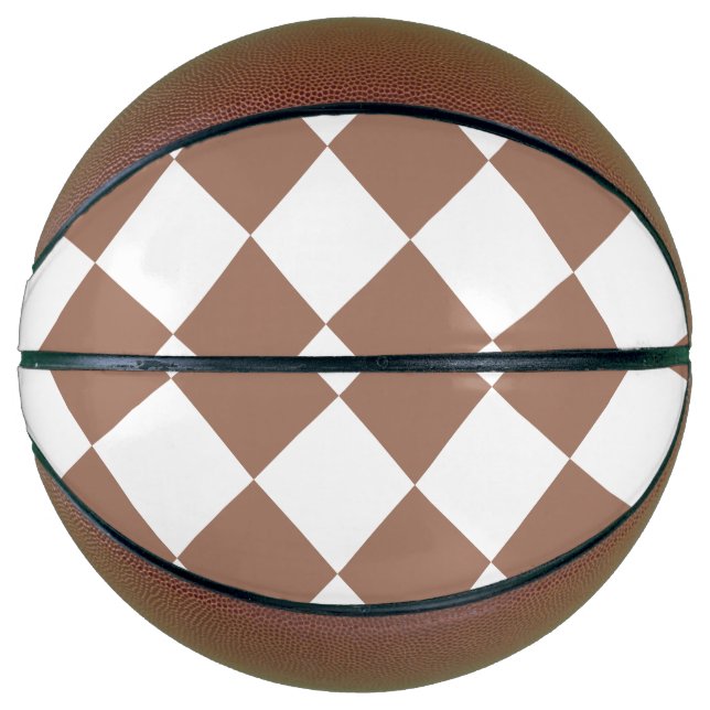 Diamantenmuster in Weiß und Mocha Mousse Basketball (Vorderseite)