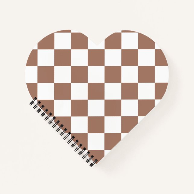 Diamantenmuster in Weiß und Mocha Mousse Notizbuch (Vorderseite)