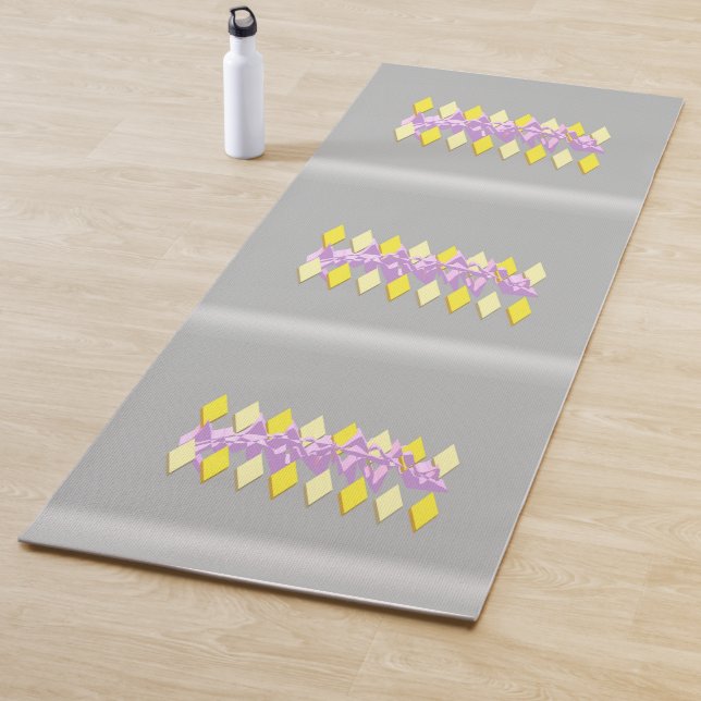 Diamantenmuster mit lila Grafik Yogamatte (Beispiel)