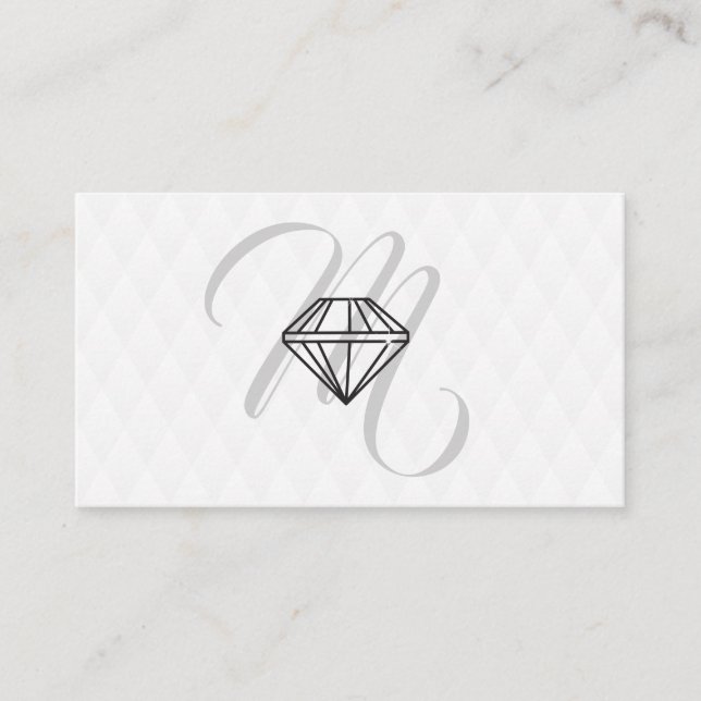 Diamantensymbol / Monogramm / Plush Diamond Muster Visitenkarte (Vorderseite)