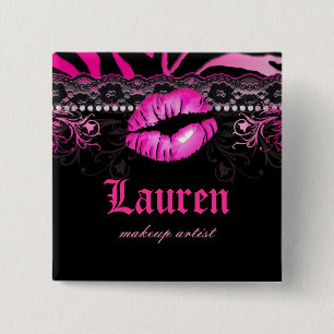 Diamantenzebra-Maskenbildner-Rosa der Button