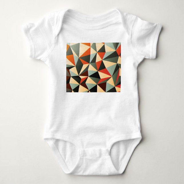 Diamantform: Abstraktes Vintages Design Baby Strampler (Vorderseite)