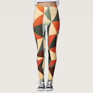 Diamantform: Abstraktes Vintages Design Leggings