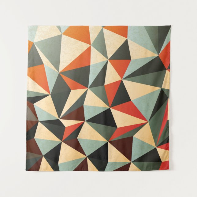 Diamantform: Abstraktes Vintages Design Wandteppich (Vorderseite)
