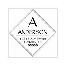 Diamantförmige Kalligraphie-Rücksendeadresse