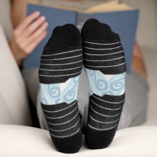 diamantförmiges blaues Muster Socken