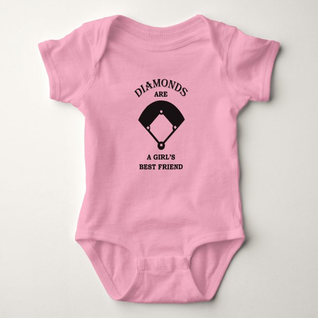 DiamantFreundin-Baseballbaby-Shirtbodysuit Baby Strampler (Vorderseite)