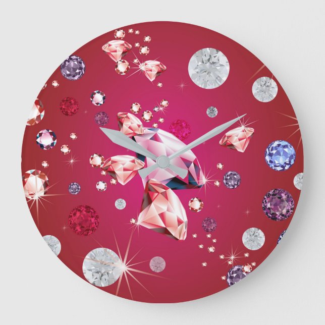 Diamantgalaxie 6 große wanduhr (Vorderseite)