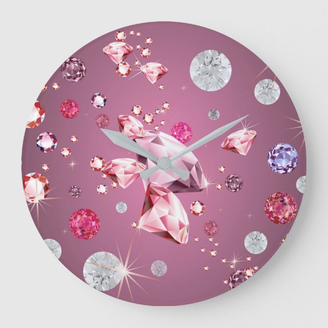 Diamantgalaxie 9 große wanduhr (Vorderseite)