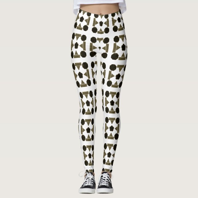 Diamantgeometrische Kunst Leggings (Vorderseite)