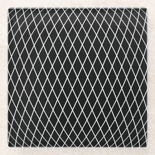 Diamantgitter geometrische Textur. Glasuntersetzer (Vorderseite)