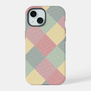 Diamantgittermuster Moderne Feiertage Weihnachten iPhone 15 Hülle
