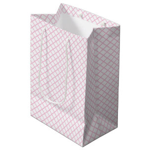 Diamantgitterwerk Hellrosa - Weiß Mittlere Geschenktüte