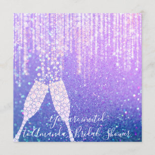 Diamantglasblasen Sweet16. Brautparty Pink Einladung