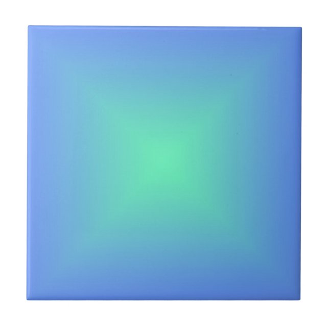 Diamantgradientenblau bis aquamaringrün fliese (Vorderseite)