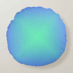 Diamantgradientenblau bis aquamaringrün rundes kissen