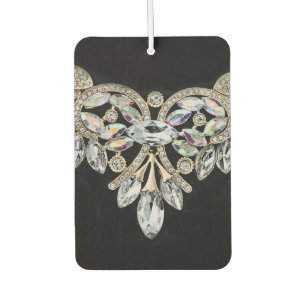 Diamanthalskette schwarz silber elegant autolufterfrischer