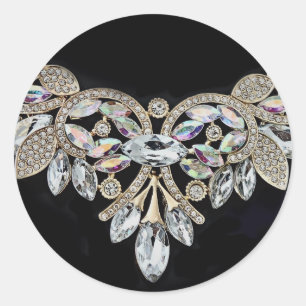 Diamanthalskette silber schwarz runder aufkleber