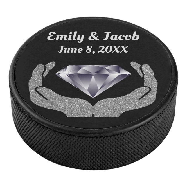 Diamanthandhochzeit Eishockey Puck (3/4)
