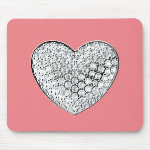 Diamantherz - rosa bg mousepad