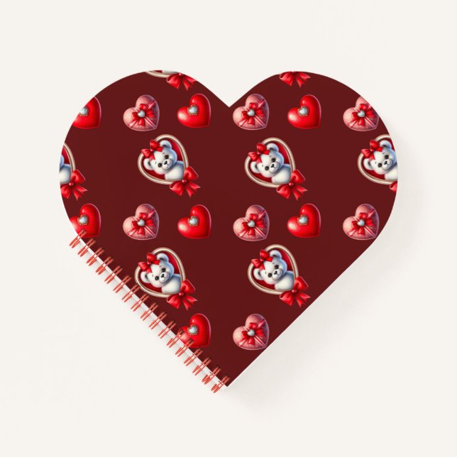 Diamantherzen und Teddybären Notizbuch (Vorderseite)