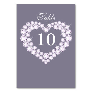 Diamanthochzeits-Herz-Tischnummern Tischnummer