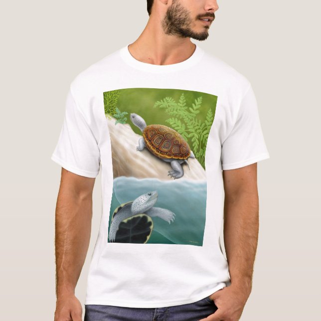 Diamantmarkierungs-Dosenschildkröte-Schildkröte-T T-Shirt (Vorderseite)