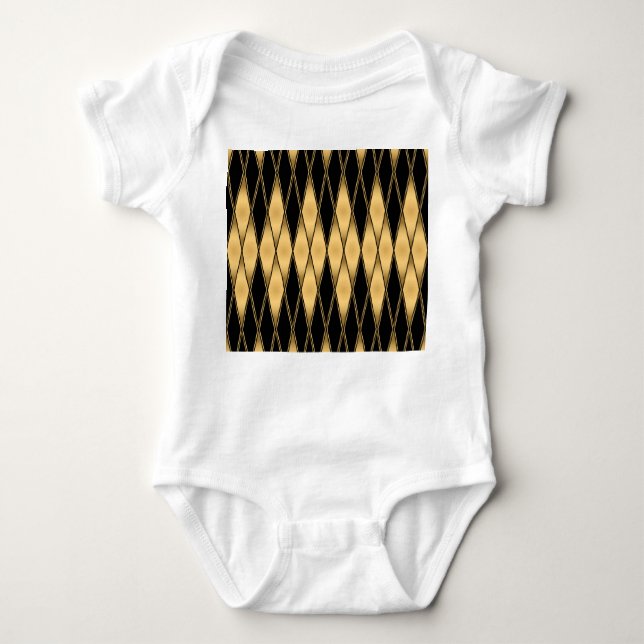 Diamantmotiv: goldschwarz elegantes Muster. Baby Strampler (Vorderseite)