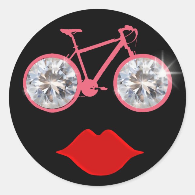 Diamantmund Runder Aufkleber (Vorderseite)