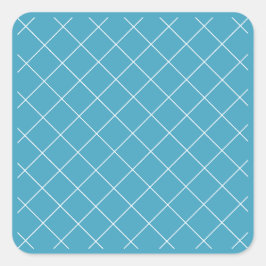Diamantmuster Aqua Quadratischer Aufkleber