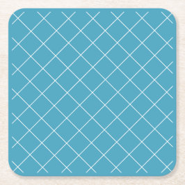 Diamantmuster Aqua Rechteckiger Pappuntersetzer