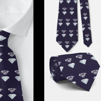 Diamantmuster-Bling-Navyblau-luxuriös-elegante Hal Krawatte