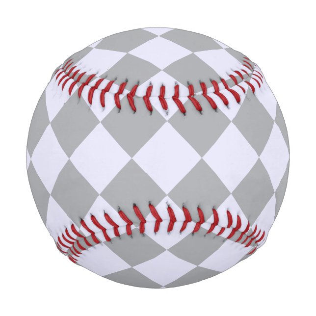 Diamantmuster in Grau und Lavendel Baseball (Vorderseite)