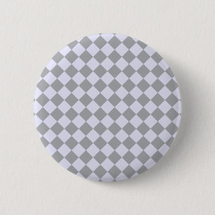 Diamantmuster in Grau und Lavendel Button