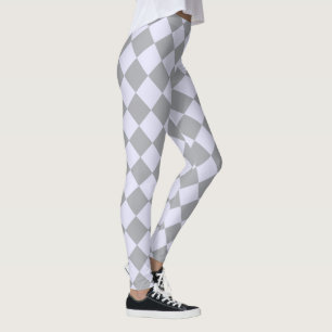 Diamantmuster in Grau und Lavendel Leggings