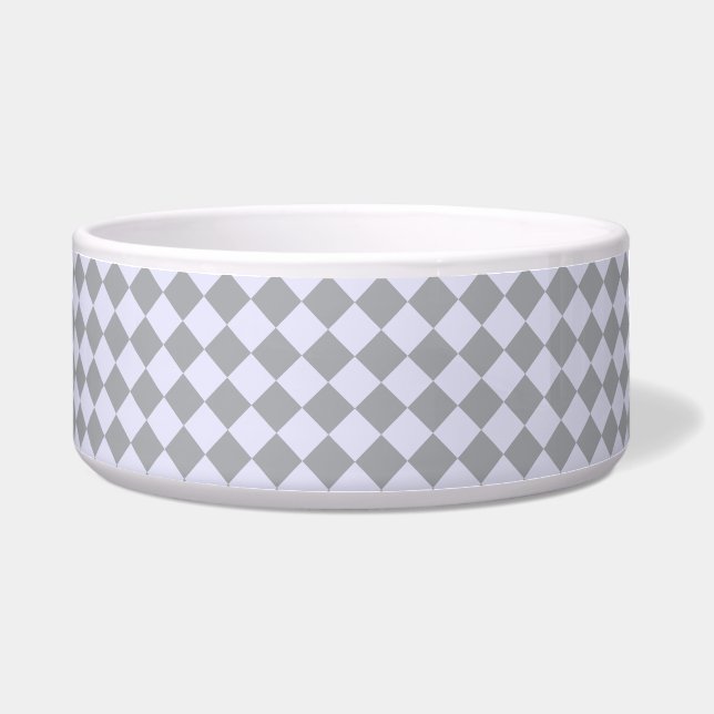 Diamantmuster in Grau und Lavendel Napf (Vorderseite)