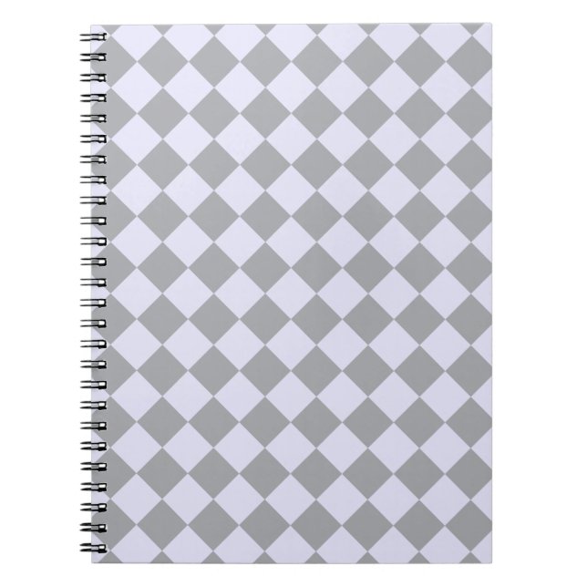 Diamantmuster in Grau und Lavendel Notizblock (Vorderseite)