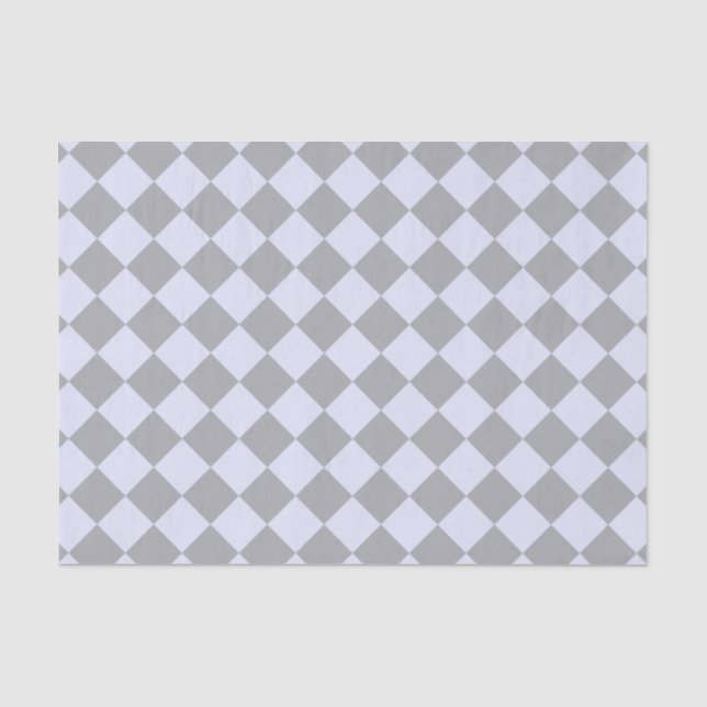 Diamantmuster in Grau und Lavendel Seidenpapier (Vorderseite)