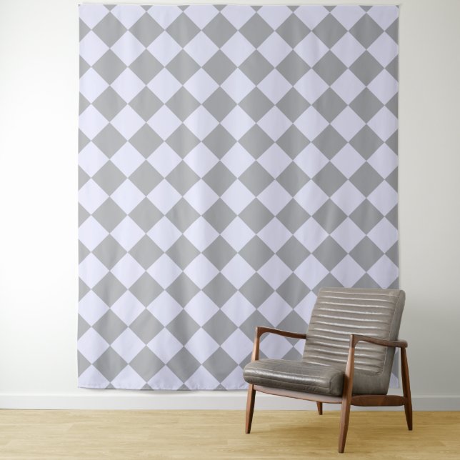 Diamantmuster in Grau und Lavendel Wandteppich (Beispiel)