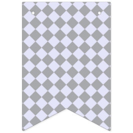 Diamantmuster in Grau und Lavendel Wimpelkette