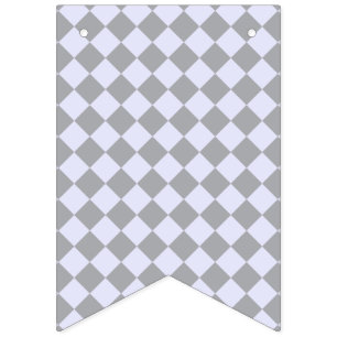 Diamantmuster in Grau und Lavendel Wimpelkette